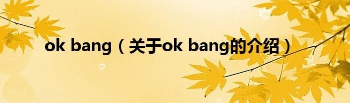 ok bang（关于ok bang的介绍）