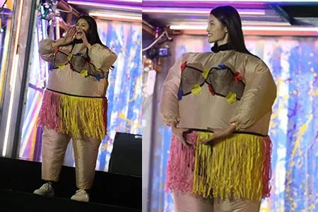 何穗晒维密后台照上镜超美 化身胖天鹅大秀舞艺