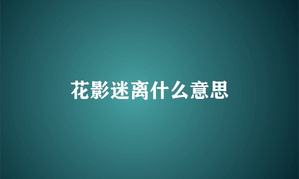 花影迷离什么意思