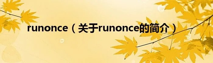 runonce（关于runonce的简介）