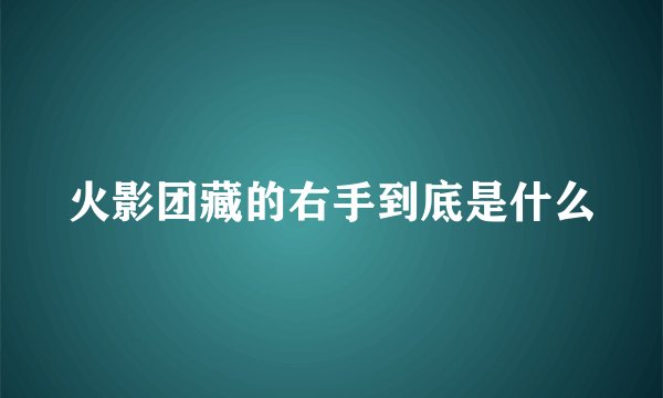 火影团藏的右手到底是什么