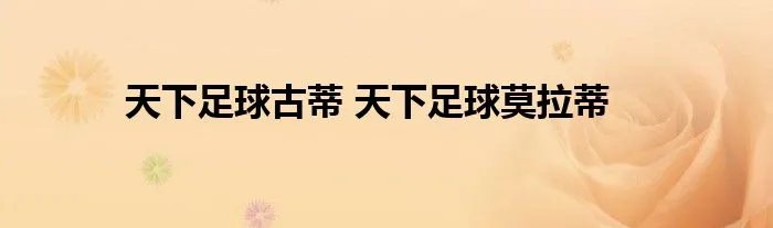 天下足球古蒂 天下足球莫拉蒂