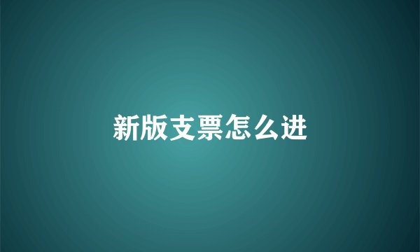 新版支票怎么进