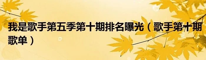我是歌手第五季第十期排名曝光（歌手第十期歌单）