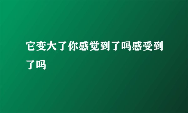 它变大了你感觉到了吗感受到了吗