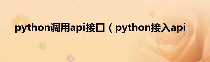 python调用api接口（python接入api