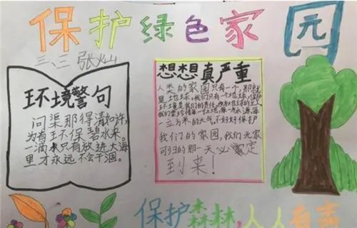 保护绿色家园手抄报精美漂亮图片
