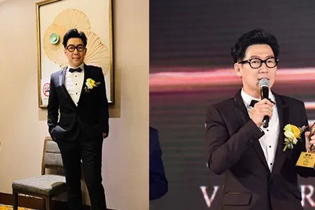 品冠晒照表白爱妻感动网友 活动亮相穿西服风度翩翩