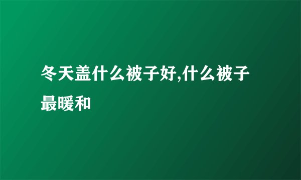 冬天盖什么被子好,什么被子最暖和