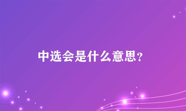 中选会是什么意思？