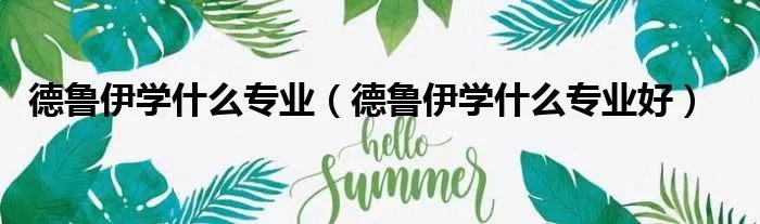 德鲁伊学什么专业（德鲁伊学什么专业好）