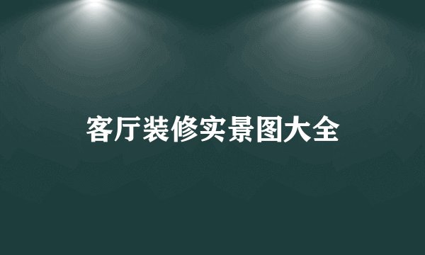 客厅装修实景图大全