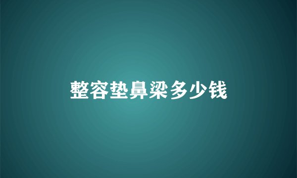 整容垫鼻梁多少钱