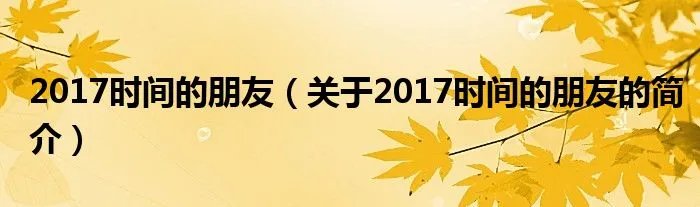 2017时间的朋友（关于2017时间的朋友的简介）