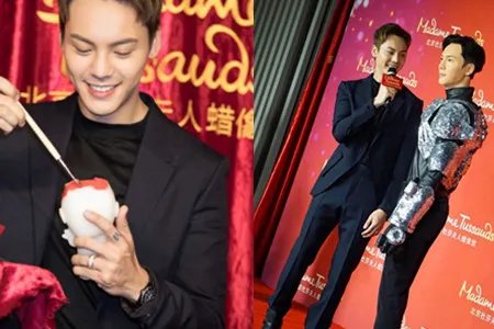 陈伟霆揭幕蜡像 最满意胸肌部分