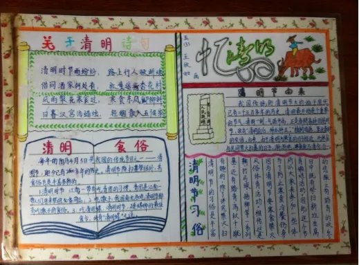 2019清明节图片大全手抄报 清明节手抄报全国第一图片欣赏