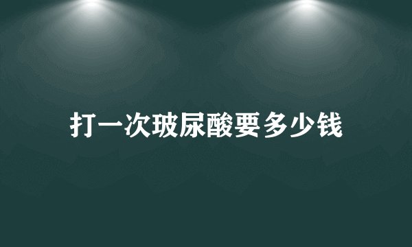 打一次玻尿酸要多少钱