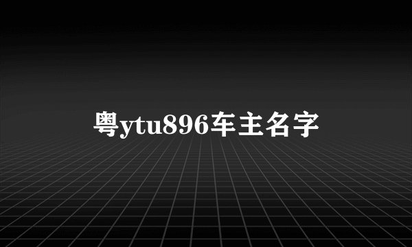 粤ytu896车主名字