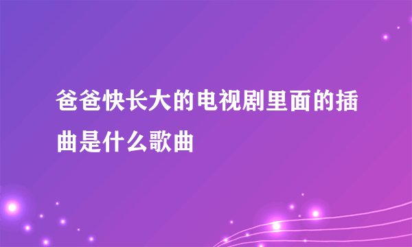 爸爸快长大的电视剧里面的插曲是什么歌曲