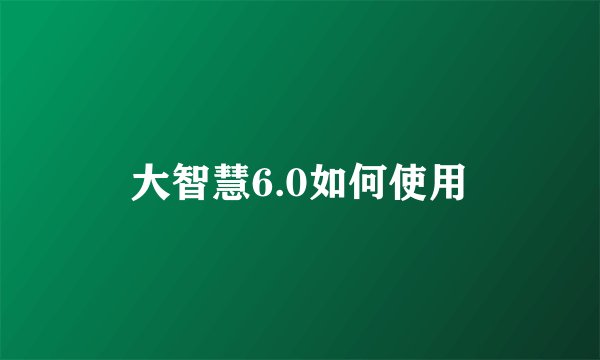 大智慧6.0如何使用