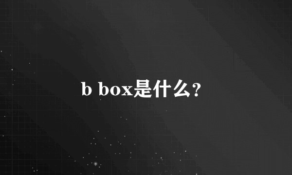 b box是什么？