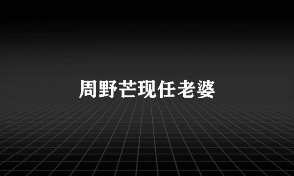 周野芒现任老婆