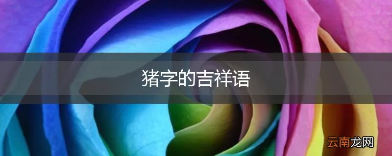 猪字的吉祥语
