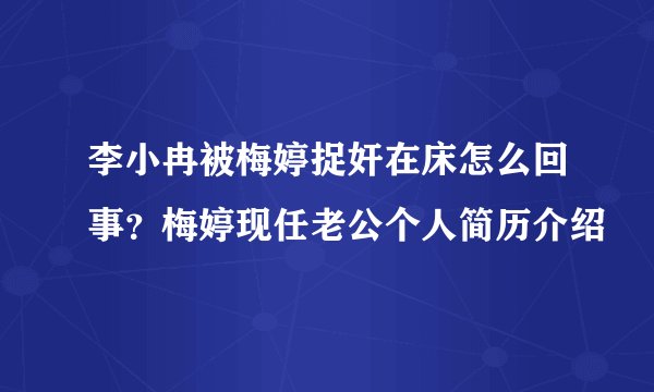 李小冉被梅婷捉奸在床怎么回事？梅婷现任老公个人简历介绍