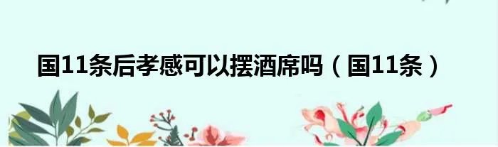 国11条后孝感可以摆酒席吗（国11条）