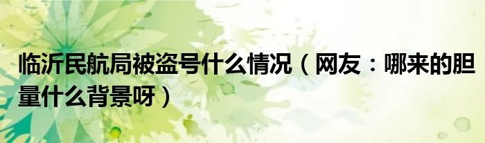 临沂民航局被盗号什么情况（网友：哪来的胆量什么背景呀）
