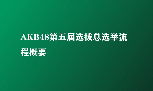 AKB48第五届选拔总选举流程概要