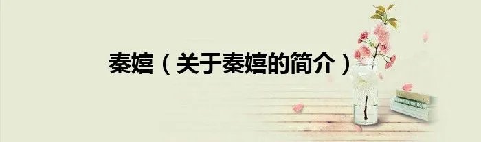 秦嬉（关于秦嬉的简介）