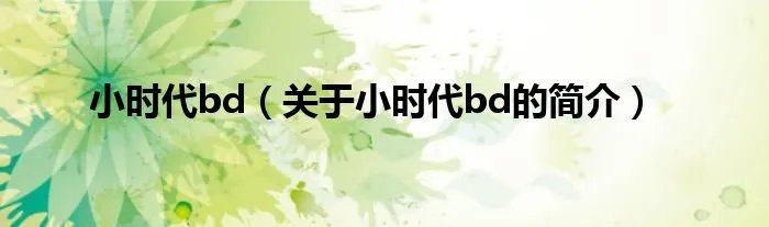 小时代bd（关于小时代bd的简介）