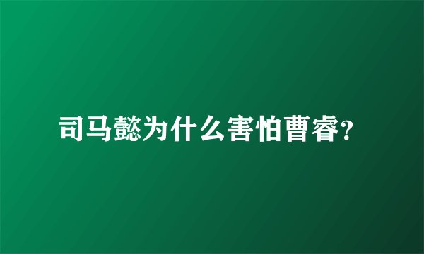 司马懿为什么害怕曹睿？