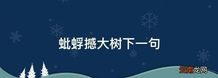 蚍蜉撼大树下一句