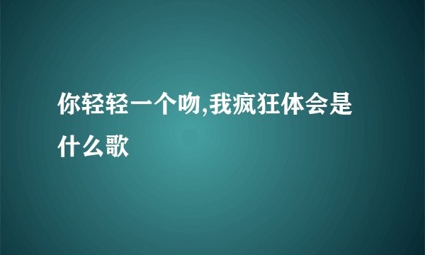 你轻轻一个吻,我疯狂体会是什么歌