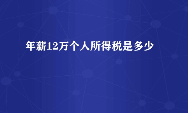 年薪12万个人所得税是多少