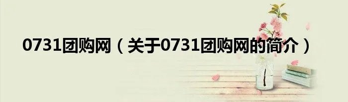 0731团购网（关于0731团购网的简介）