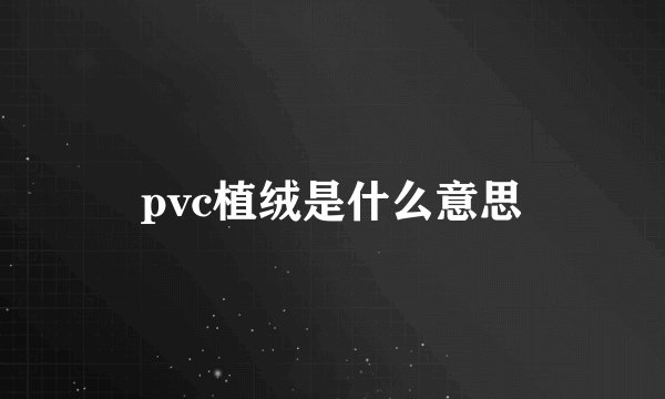 pvc植绒是什么意思