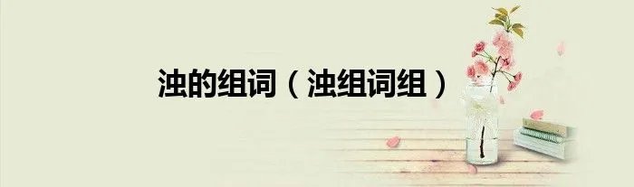 浊的组词（浊组词组）