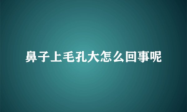 鼻子上毛孔大怎么回事呢