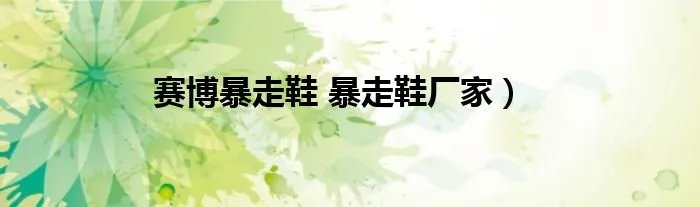 赛博暴走鞋 暴走鞋厂家）