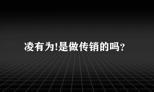 凌有为!是做传销的吗？