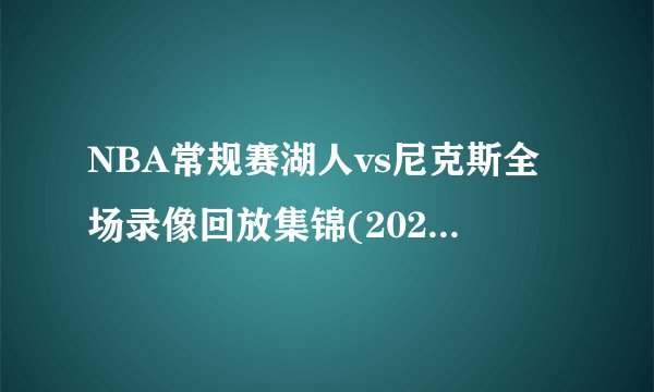 NBA常规赛湖人vs尼克斯全场录像回放集锦(2021年11月24日)