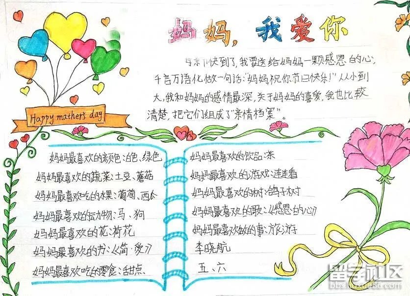 感恩母亲节手抄报图片大全