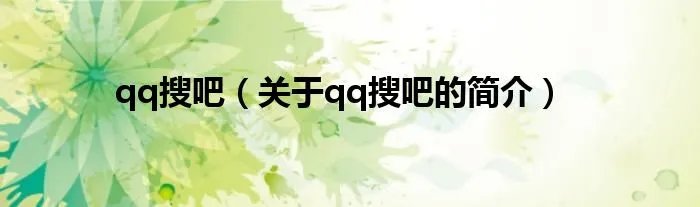 qq搜吧（关于qq搜吧的简介）