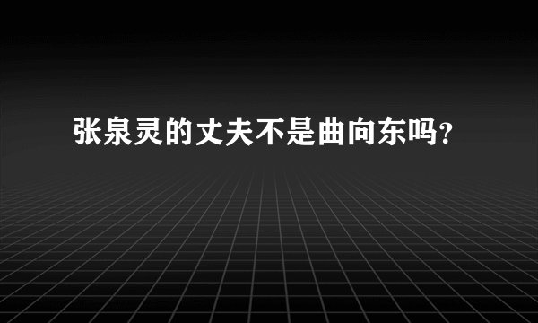 张泉灵的丈夫不是曲向东吗？
