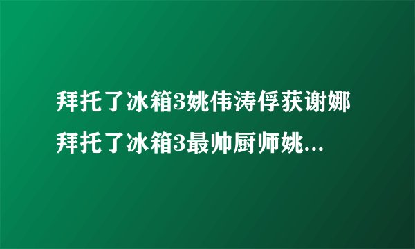拜托了冰箱3姚伟涛俘获谢娜 拜托了冰箱3最帅厨师姚伟涛个人资料介绍