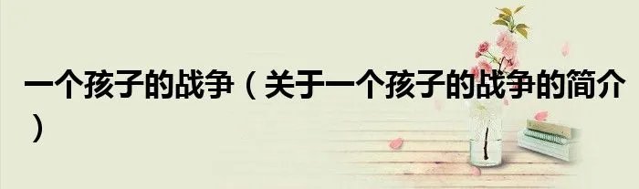 一个孩子的战争（关于一个孩子的战争的简介）