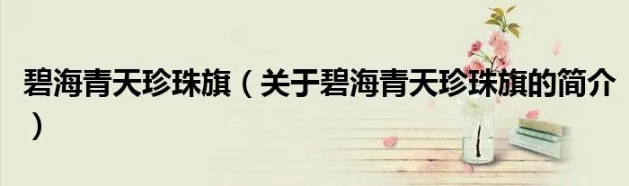 碧海青天珍珠旗（关于碧海青天珍珠旗的简介）